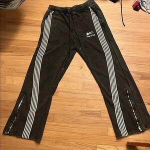 Grunge Track Pants with White Stripes